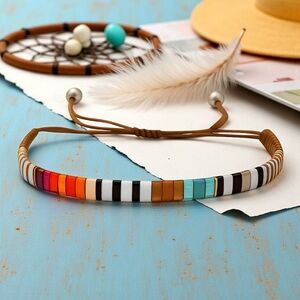 Handmade Tila Bead Bracelet | Boho Chic Adjustable Stacking Trendy Jewelry✨